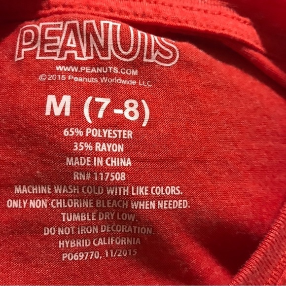 3/$15 peanuts kids snoopy heart graphic shirt - Picture 4 of 4